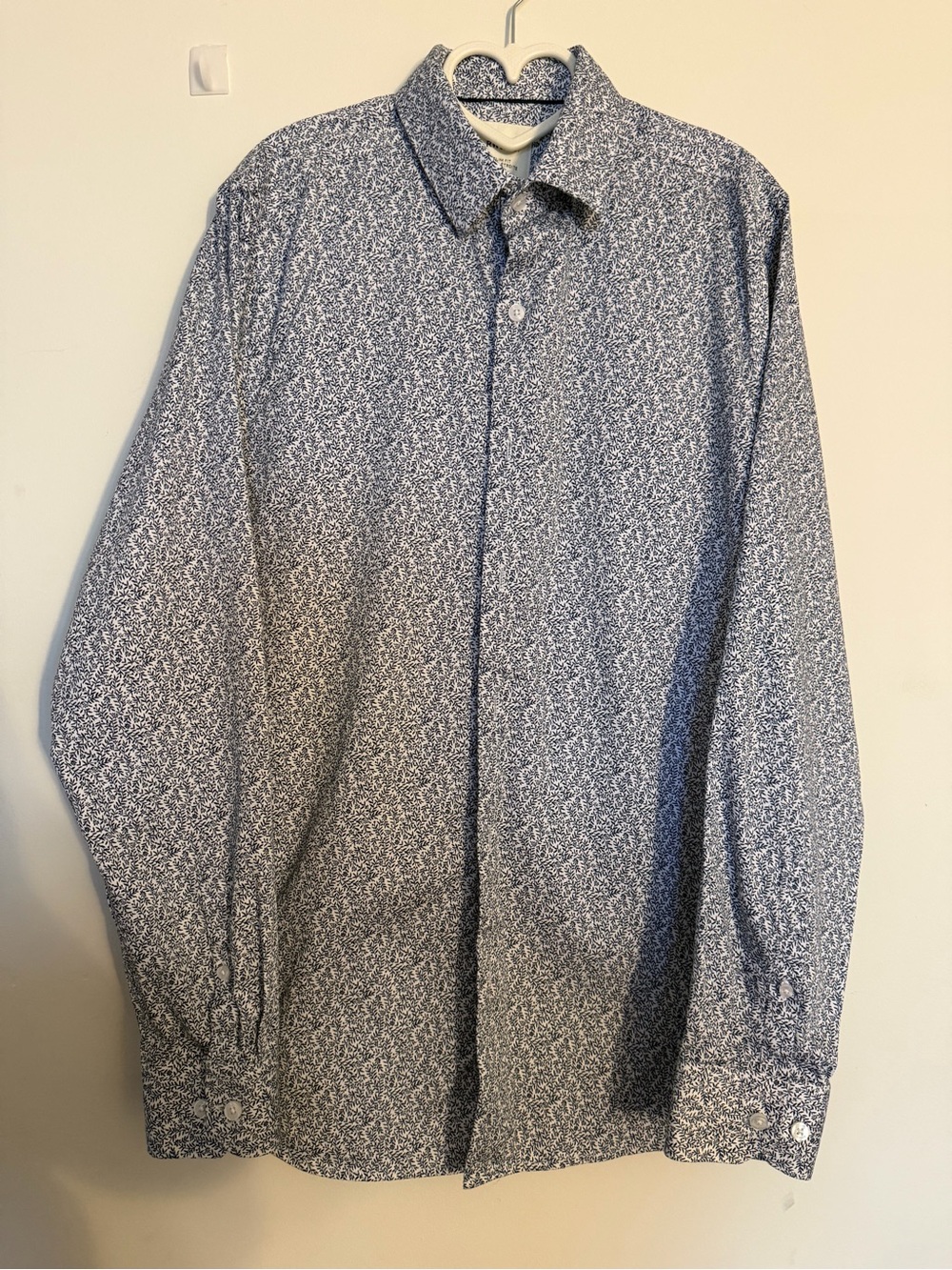 RW&CO. Navy and White Printed Button-Down Shirt